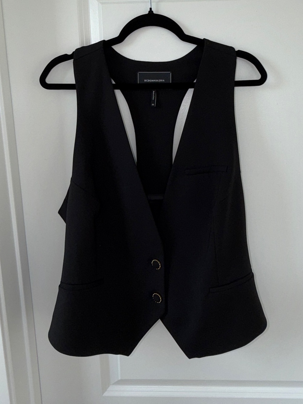 BCBGMAXAZRIA Black Tailored Tuxedo Vest Racerback Size XL